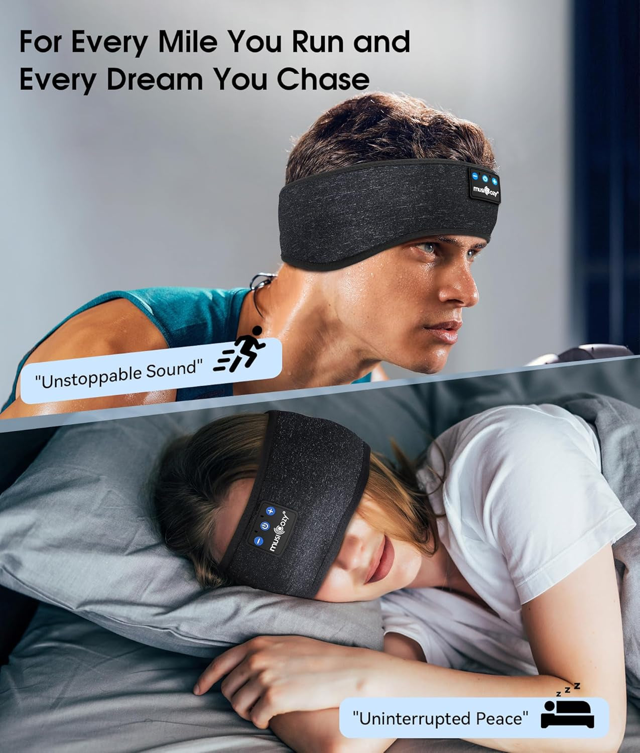 Sleep Headphones Bluetooth 5.2 Headband, Sports Wireless Earphones Music Sleeping Eye Mask Earbuds with HD Stereo Speaker for Mom Women Men Teen Running Cool Gadgets Unique Gifts